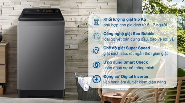 Máy giặt Samsung inverter 9.5Kg WA95CG4545BDSV