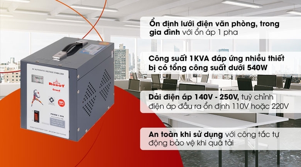 Ổn Áp Robot RENO 1KVA (140V-250V)