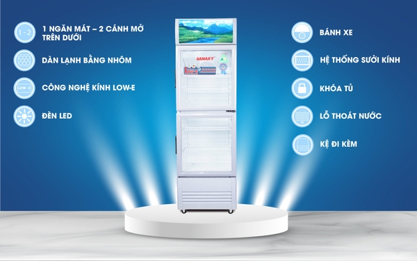 TỦ MÁT SANAKY 2 CÁNH LOW-E 170L VH218WL