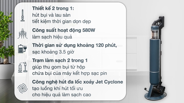 Máy hút bụi lau nhà Samsung Bespoke VS20A95993B/SV