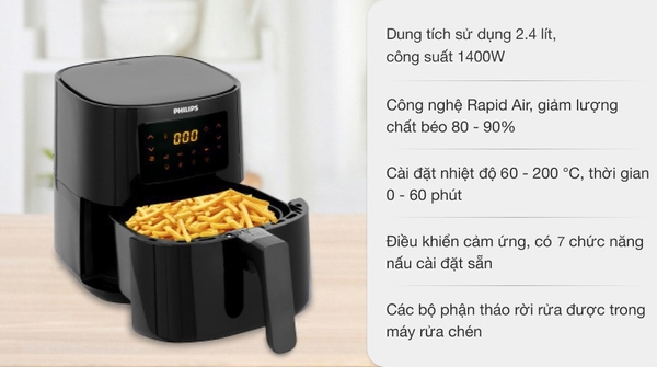 Nồi chiên không dầu Philips 4.1 lít HD9252