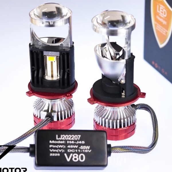 [Mã LIFE25PB100K giảm 10% đơn 300K] Bi cầu LED Mini - Bóng đèn pha LED bi cầu V80 gắn xe máy - ô tô chân H4