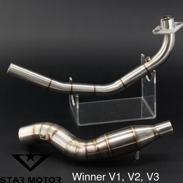 Combo Cổ pô Winner V1,V2,V3 kèm cổ bầu hơi Inox 304