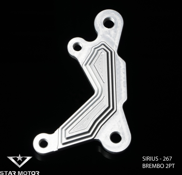 Tai pát trước xe Sirius gắn heo 2 Piston, đĩa 220-290mm nhôm CNC