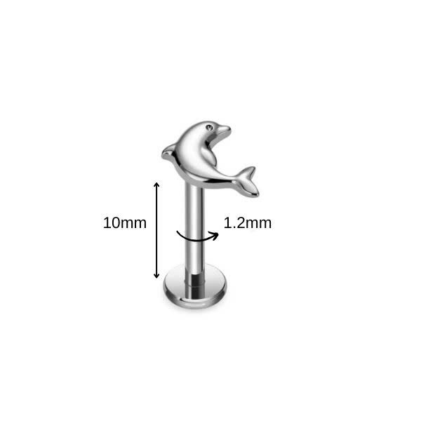 Bông tai hình cá heo 1.2*10mm - Thép không gỉ