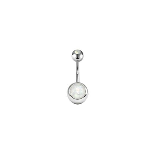 Khuyên đeo rốn mặt đá trắng Basic