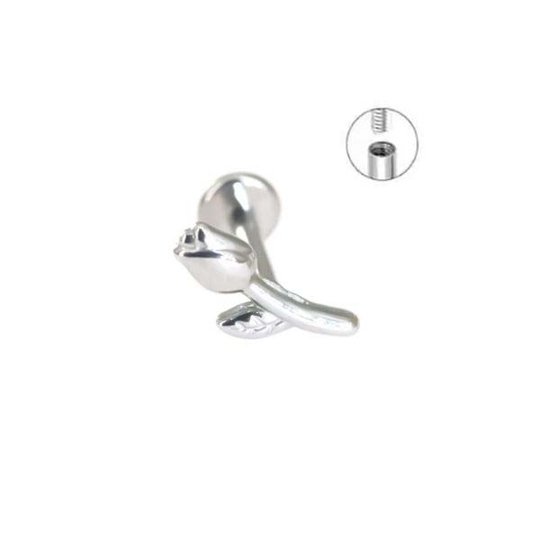 Bông tai hoa hồng size mini, thép 316L