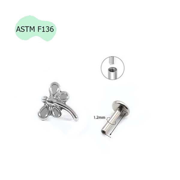 Bông tai con chuồn chuồn - Titanium - 1.2*10mm