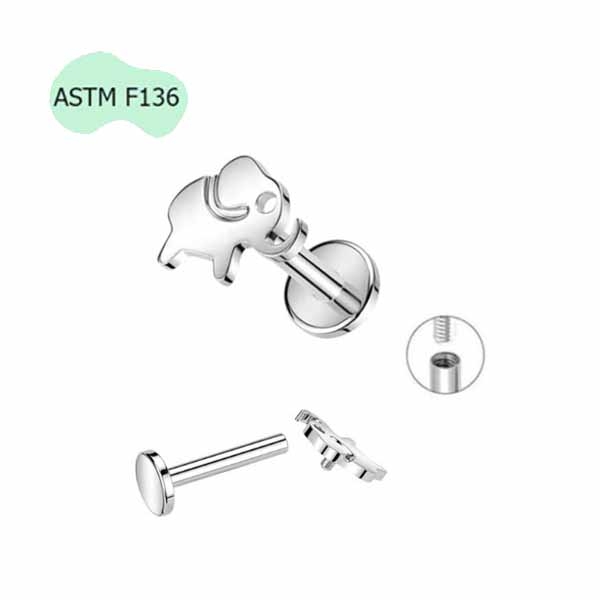 Bông tai con voi dễ thương size mini - 1.2*10mm