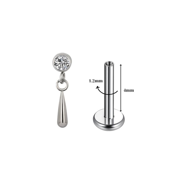 Khuyên tai Titan F136 kèm pk giọt nước