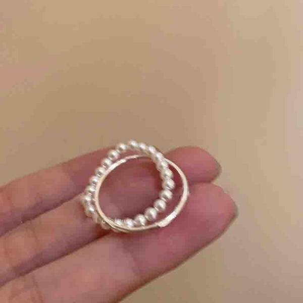 Nhẫn nữ kép ngọc trai / hợp kim