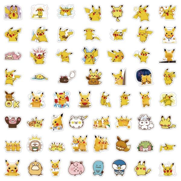 Set 60 miếng dán hoạt hình Pokemon - PIKACHU