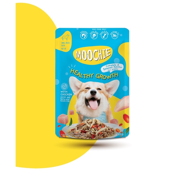 Pate Moochie cho chó - HEALTHY GROWTH Hỗ trợ sự phát triển khỏe mạnh cho cún con.