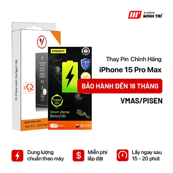 Thay pin iPhone 15 Pro Max chính hãng