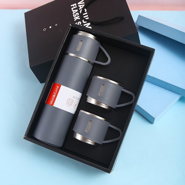 Bình Giữ Nhiệt Kèm 2 Ly Inox 304 An Toàn Không Gỉ BGN06