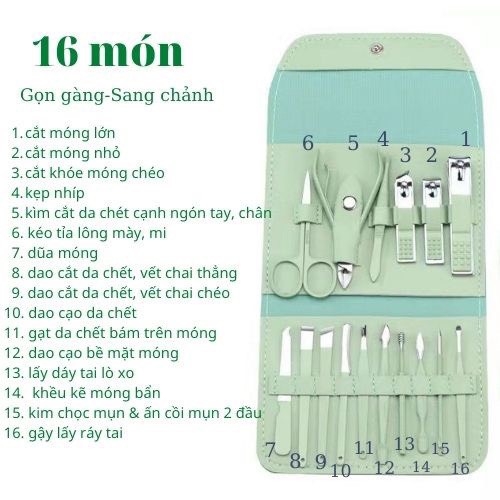 Bộ Cắt Móng Tay 16 Món