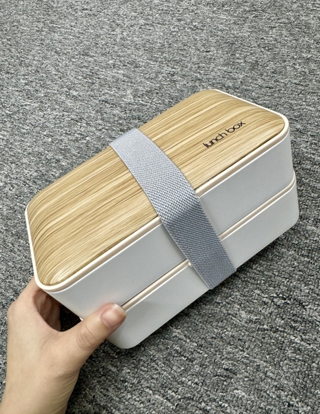 Hộp Cơm Văn Phòng 2 Tầng V80 In Logo Theo Yêu Cầu