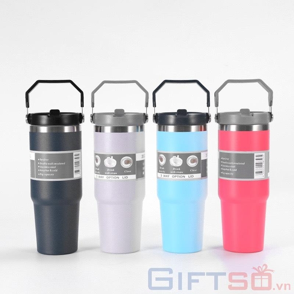 Ly Giữ Nhiệt Có Quai Xách In Logo V70