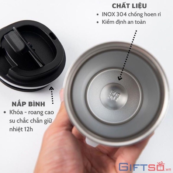 Ly Giữ Nhiệt Inox 304 Không Gỉ LGN01 - In Khắc Nội Dung Theo Yêu Cầu
