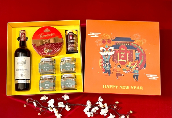 Quà Tết Doanh Nghiệp Hộp Giấy Cam HG3