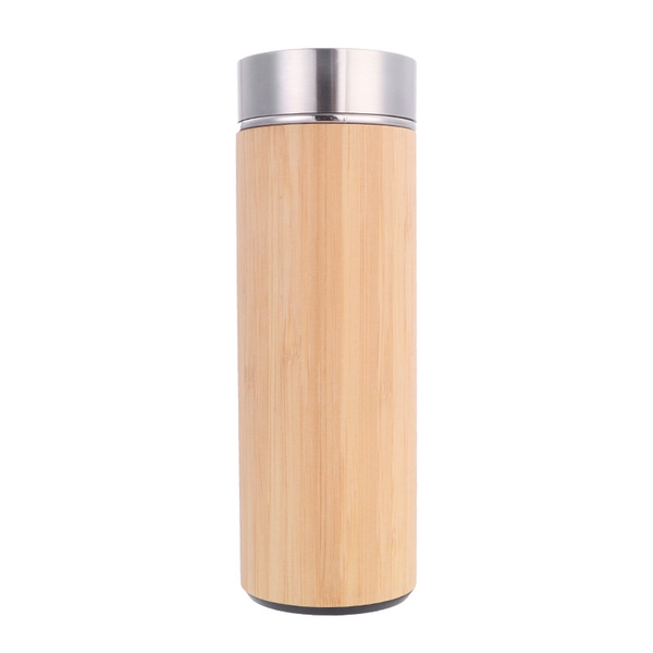 Bình Giữ Nhiệt Nhiệt Kế Gỗ Thông Minh, Inox 304 An Toàn Không Gỉ BGN05