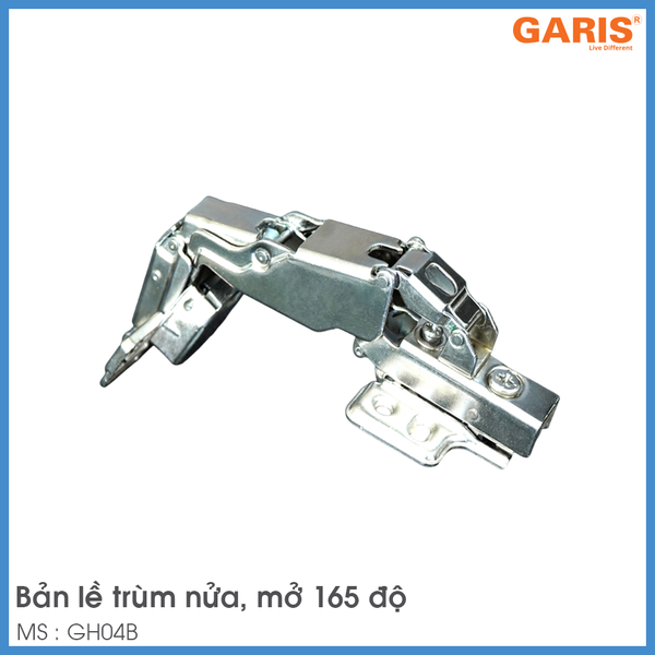Bản Lề Tủ Trùm Nửa Giảm Chấn Góc Mở 165º Garis GH04B