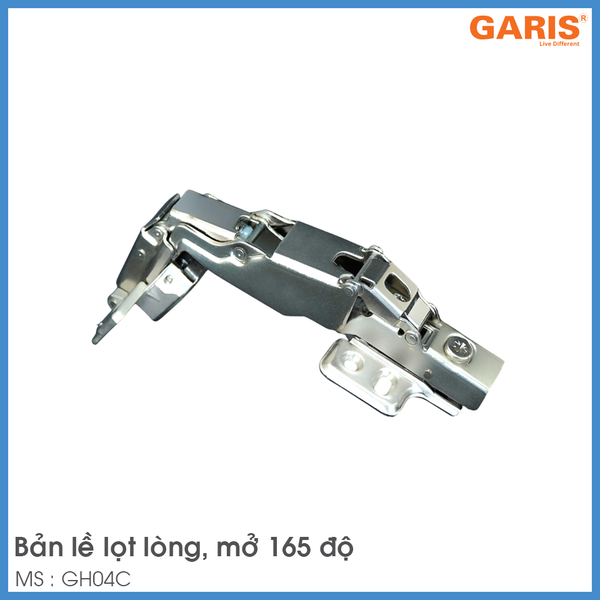 Bản Lề Tủ Lọt Lòng Giảm Chấn Góc Mở 165º Garis GH04C
