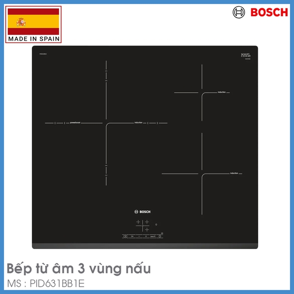 Bếp Từ Âm 3 Vùng Nấu Bosch HMH.PID631BB1E