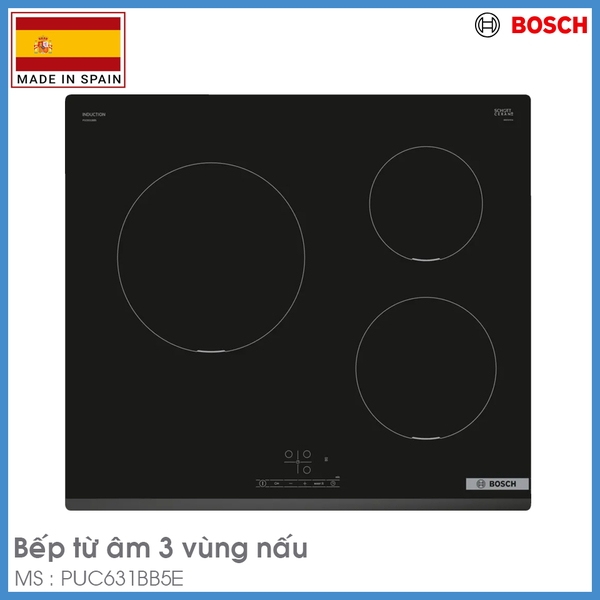 Bếp Từ Âm 3 Vùng Nấu Bosch HMH.PUC631BB5E