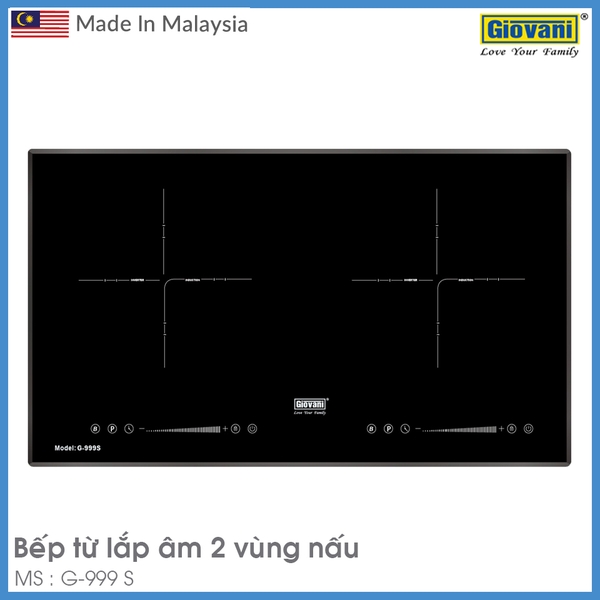 Bếp Từ 2 Vùng Nấu Lắp Âm Giovani G-999 S