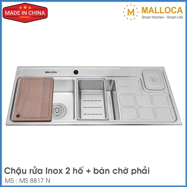 Chậu Rửa Chén Inox Malloca MS 8817 N