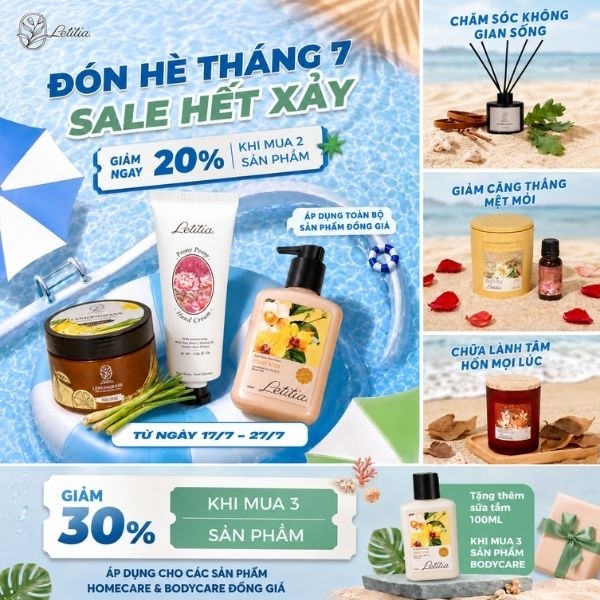 Đón hè tháng 7 cùng Letitia – Nâng niu làn da & không gian sống