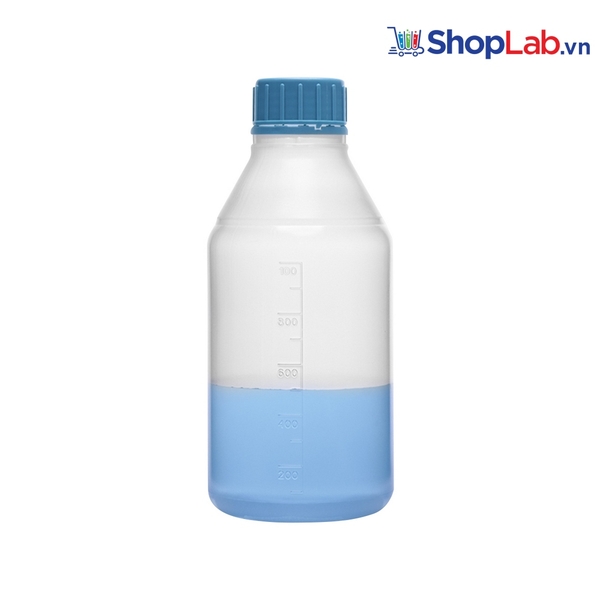Chai nhựa PP trắng nắp vặn xanh 1000ml, GL45 061.15.901 Isolab