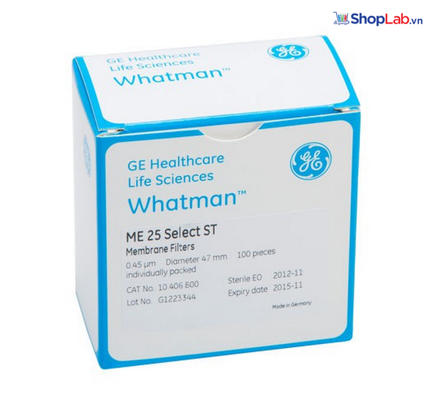 ME25/31 Màng lọc đen Mixed esters, tiệt trùng kẻ sọc trắng, 0.45µm, 47mm, 50mm Whatman