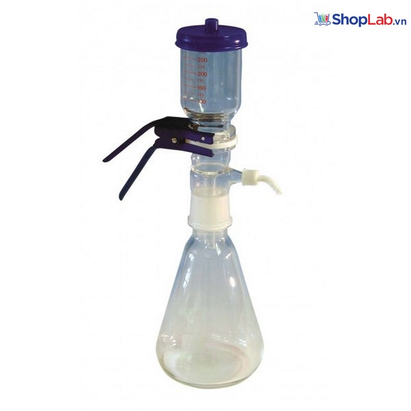 Bộ phễu lọc vi sinh kín- Thủy tinh -(GV 050/2, glass frit filter, hose coupling connection, Erlenmeyer flask 1000 ml (NS45), 1/pk) Whatman