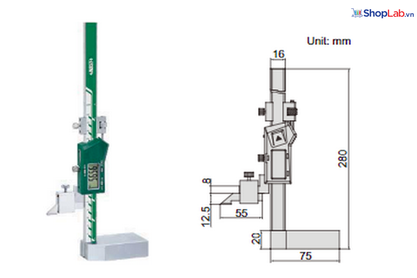 Thước đo độ cao kỹ thuật số không dây 1154-150WL Insize