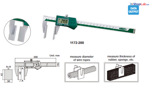 Thước kẹp điện tử không dây 1172-200WL Insize