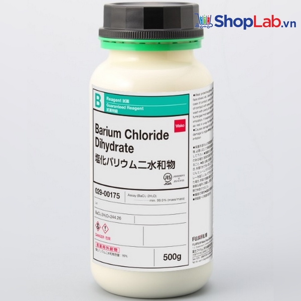 Barium Chloride Dihydrate, chai 500g, Wako-Nhật