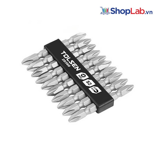 Bộ 10 cây vít hai đầu PH2 * 65mm Tolsen