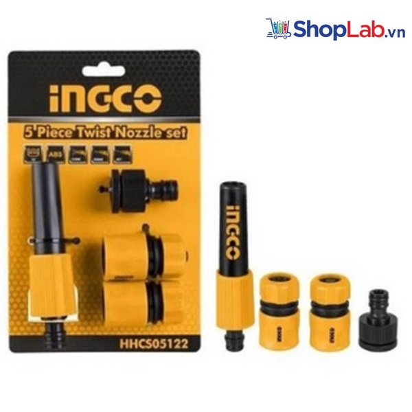 Bộ 5 đầu nối nhanh cho máy xịt rửa HHCS05122 Ingco