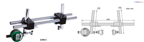 Đồng hồ đo đường kính đỉnh ren ngoài 2246-5 Insize