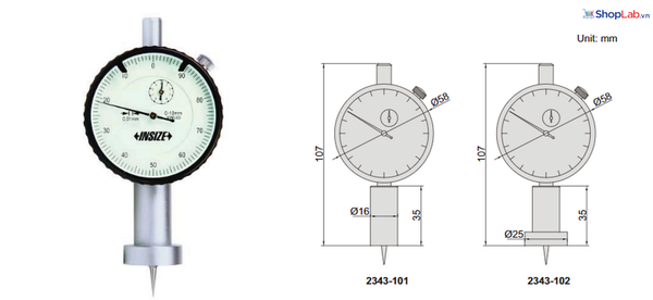 Thước đo chiều sâu 2343-102 Insize
