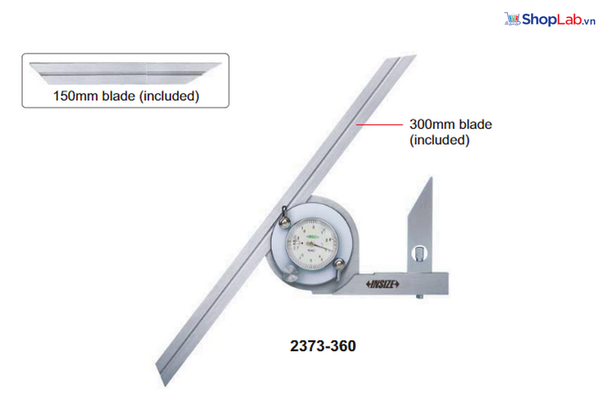 Thước đo góc đồng hồ 2373-360 Insize