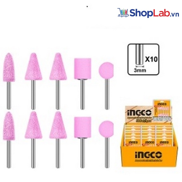 Bộ 10 đầu mài cho máy mài khuôn mini AKB1012 Ingco
