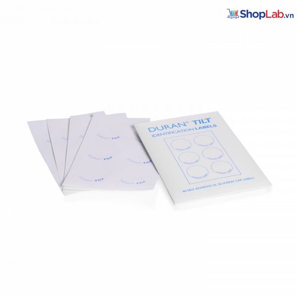 Nhãn tiệt trùng dùng cho chai TILT nắp GL56, bằng giấy Duran