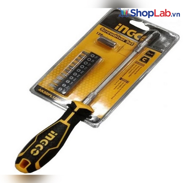 Bộ 12 tua vít thay đổi trục linh hoạt AKSDFL1208 Ingco