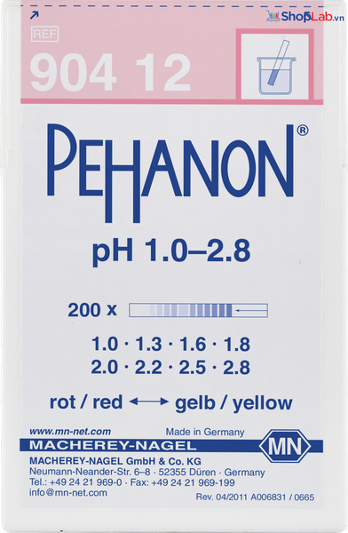Giấy đo PH 1.0-2.8 Pehanon