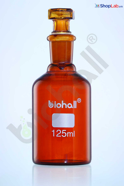 Chai nâu miệng rộng có nút nhám 2000ml Biohall