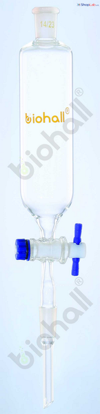 Bình lắng hình trụ nhám trên, khóa PTFE 1000ml Biohall