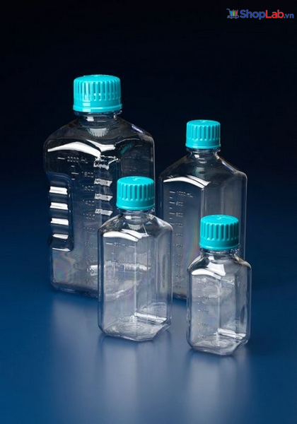 Chai nhựa vuông trong miệng hẹp 250ml, có chia vạch BSC0250 Scilabware